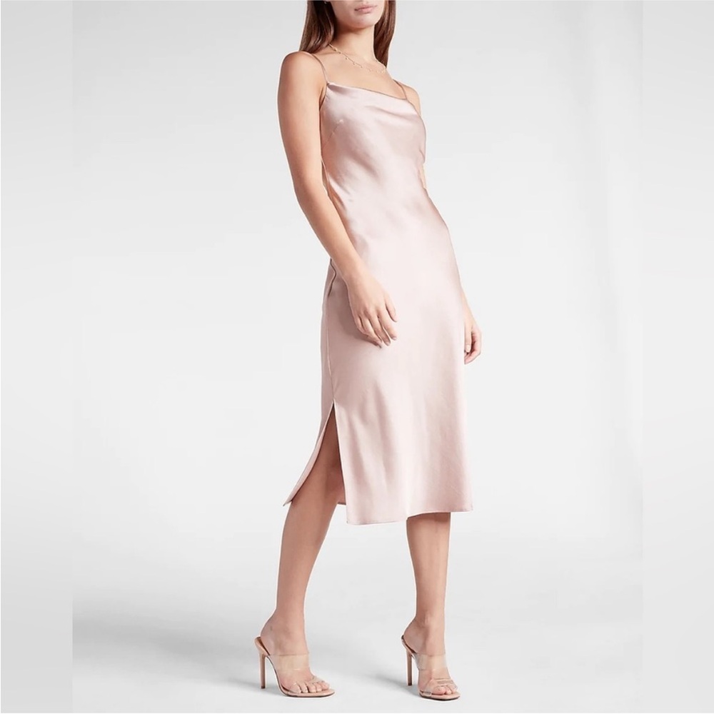 Express Satin Cowl Neck Elegant Satin Slip Dress